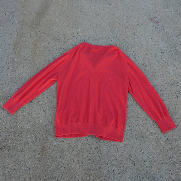 J.Crew M The Clare 100% Cotton Red Cardigan - Picture 7 of 7